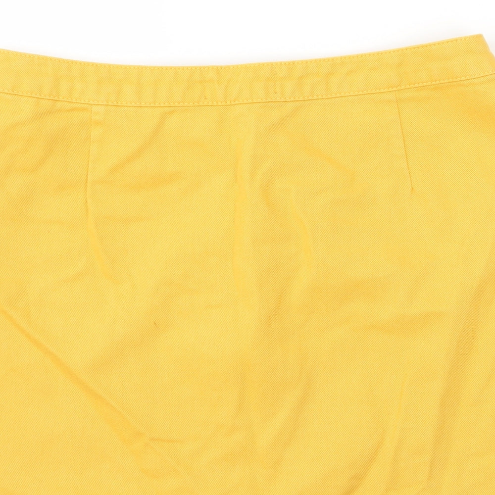 New Look Womens Yellow  Denim A-Line Skirt Size 14