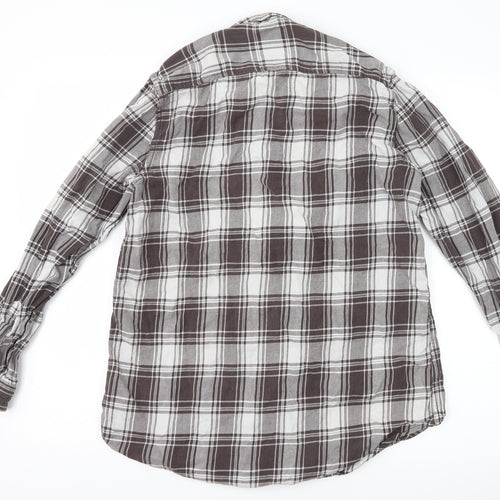 Primark Mens Grey Check   Button-Up Size L