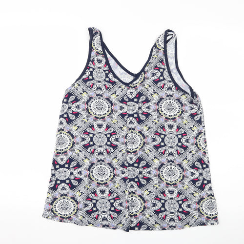 George Womens Blue Geometric  Basic Tank Size 10