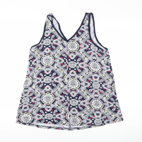 George Womens Blue Geometric  Basic Tank Size 10