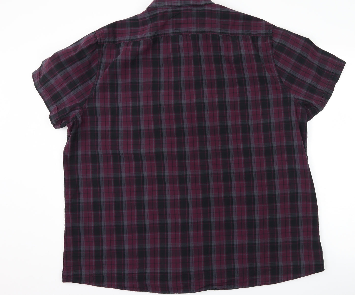 George Mens Purple Check   Button-Up Size 3XL