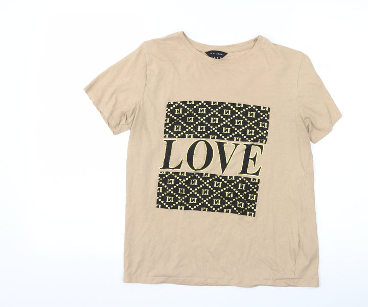 New Look Womens Brown   Basic T-Shirt Size 10  - love