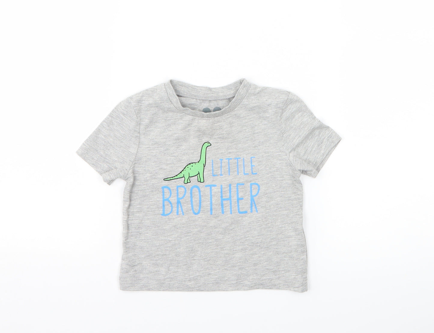 Very  Boys Grey   Basic T-Shirt Size 6-9 Months  - Little Brother