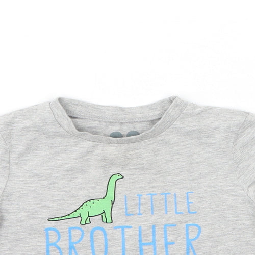 Very  Boys Grey   Basic T-Shirt Size 6-9 Months  - Little Brother