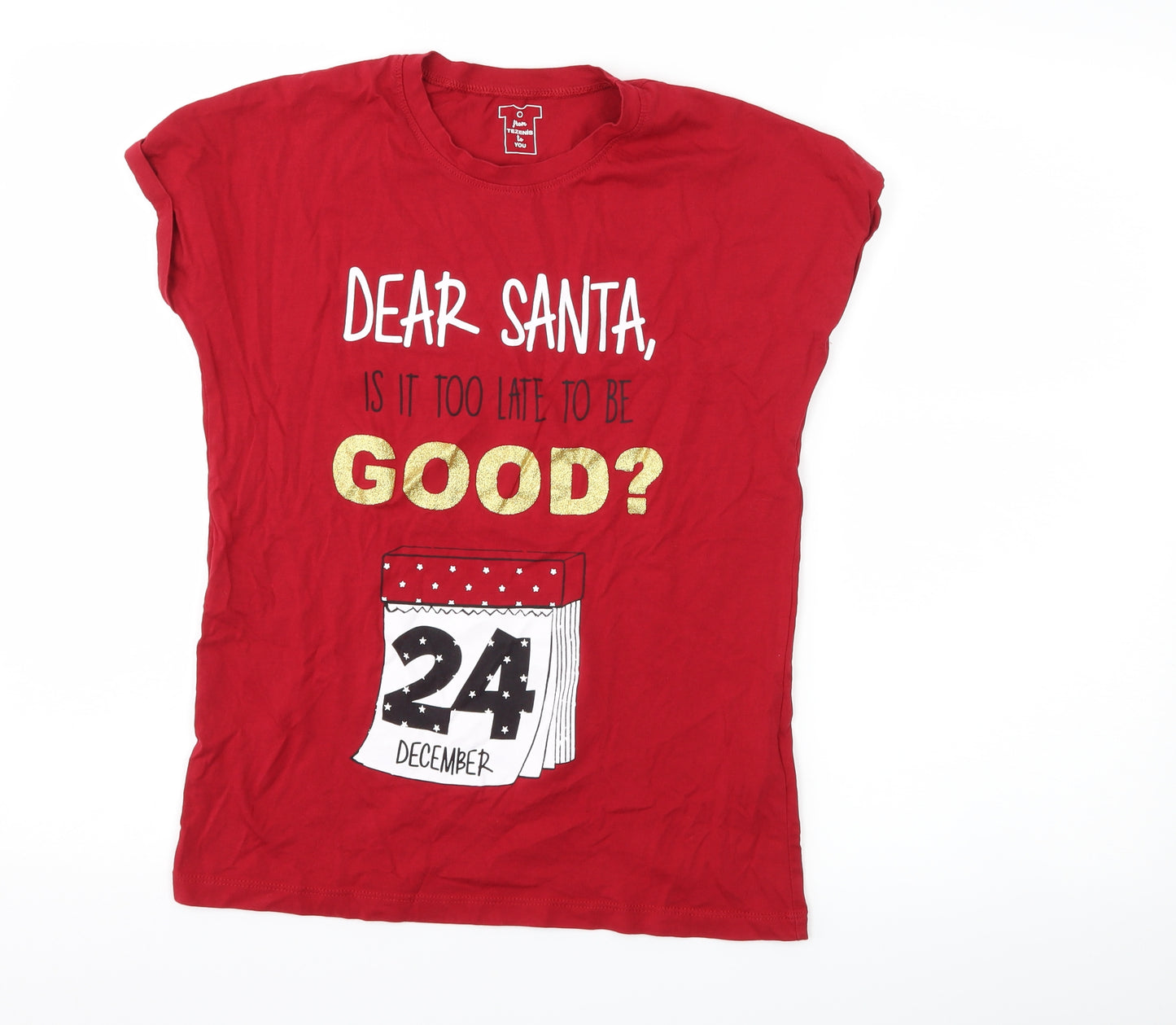 Tezenis Womens Red   Basic T-Shirt Size S  - christmas