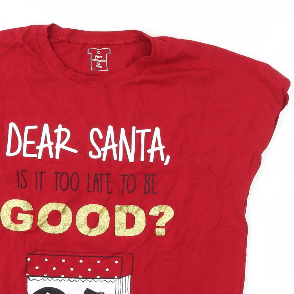 Tezenis Womens Red   Basic T-Shirt Size S  - christmas