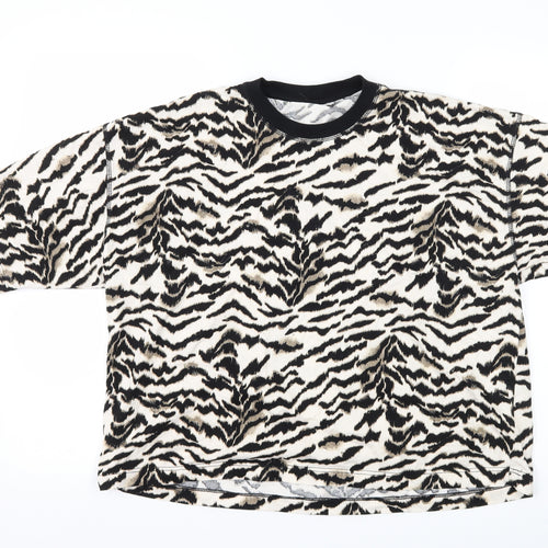 Preworn Womens Brown Animal Print  Basic T-Shirt Size S