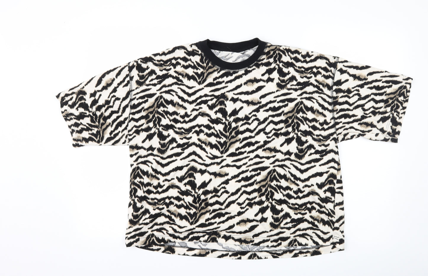 Preworn Womens Brown Animal Print  Basic T-Shirt Size S