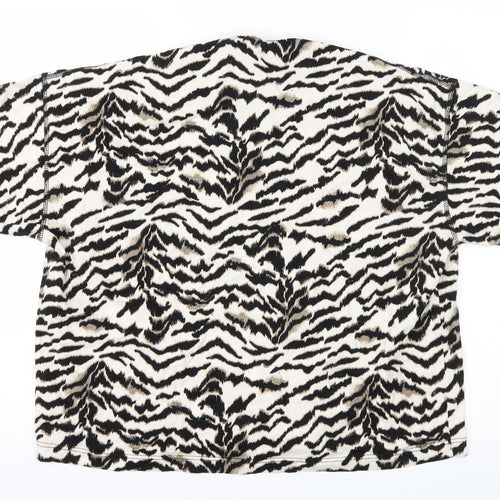 Preworn Womens Brown Animal Print  Basic T-Shirt Size S