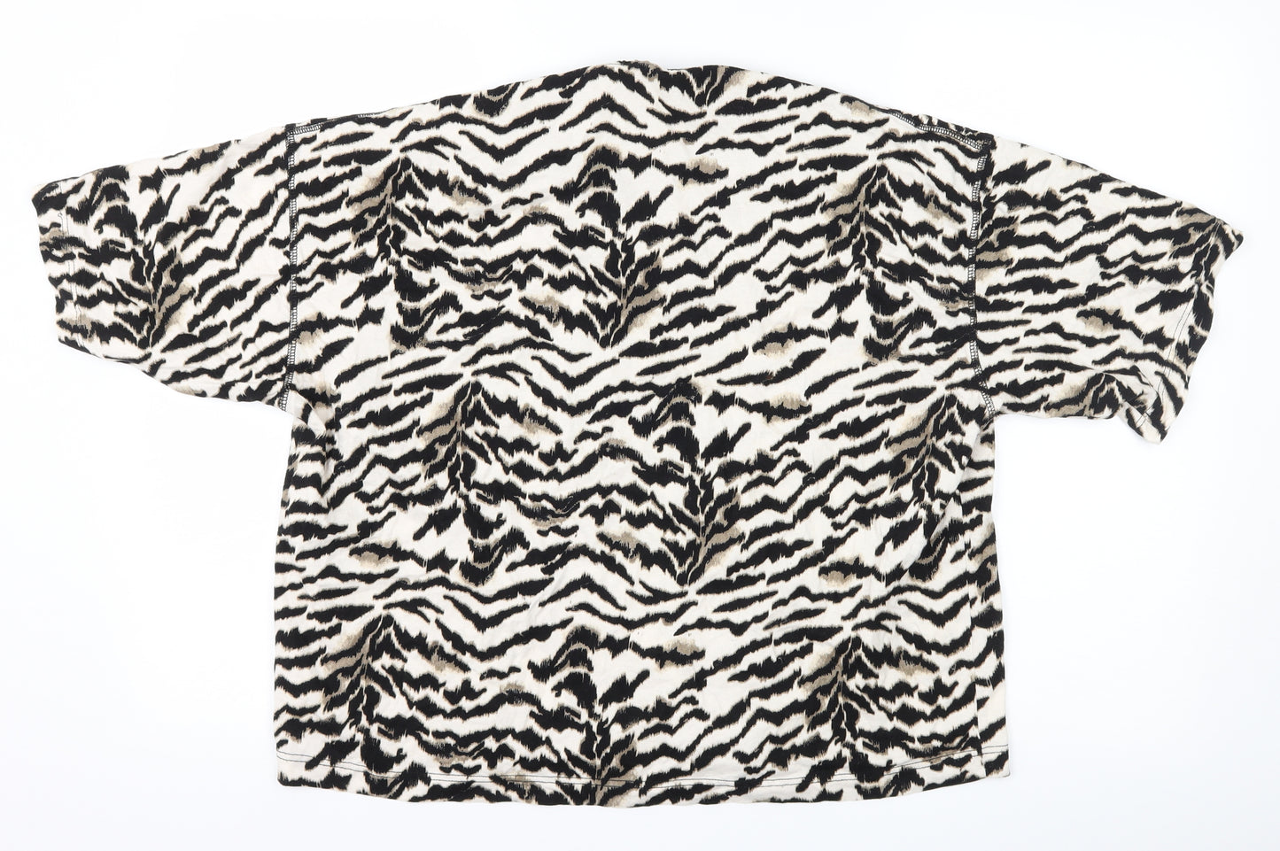 Preworn Womens Brown Animal Print  Basic T-Shirt Size S