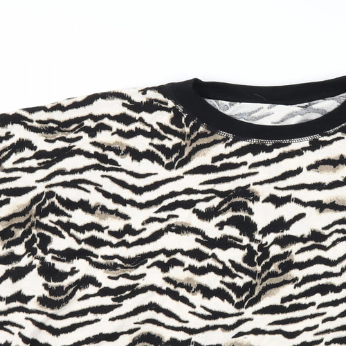 Preworn Womens Brown Animal Print  Basic T-Shirt Size S