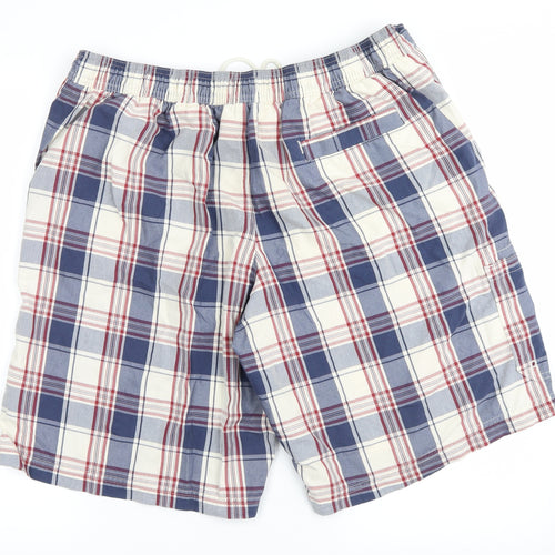 Marks and Spencer Mens Blue Plaid  Cargo Shorts Size XL