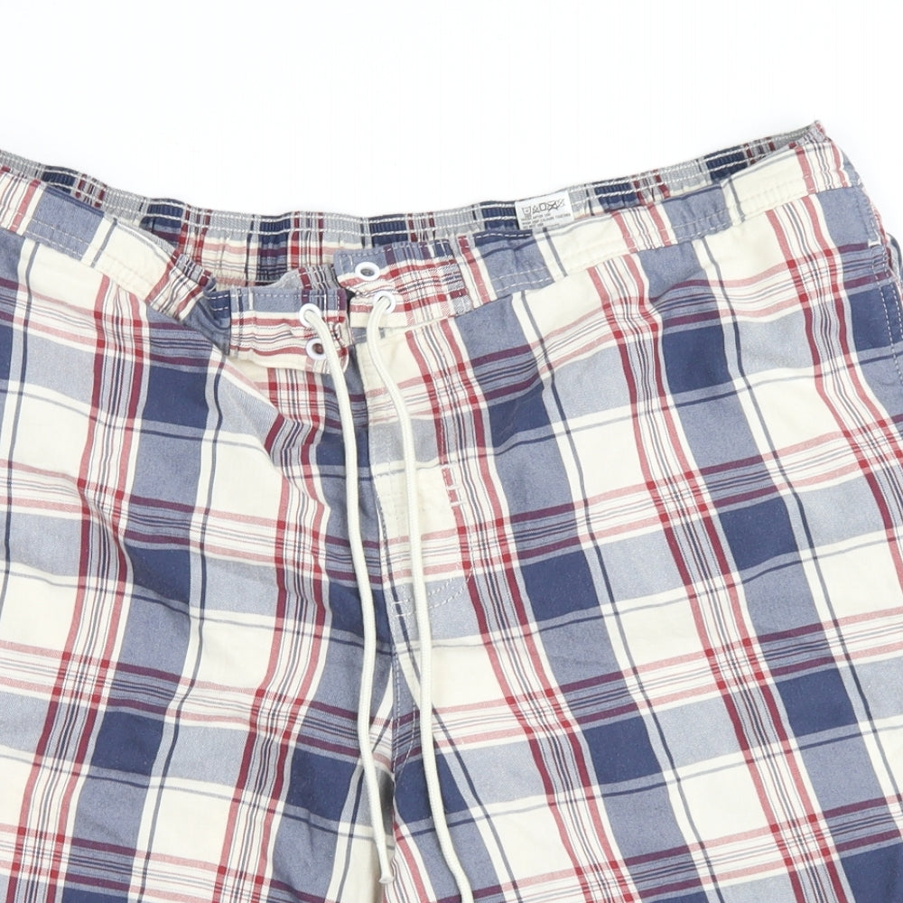 Marks and Spencer Mens Blue Plaid  Cargo Shorts Size XL