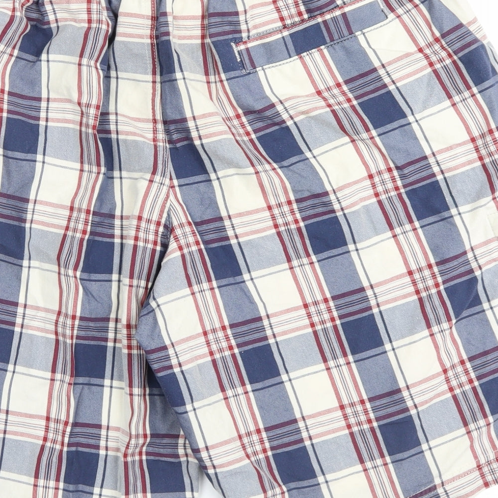 Marks and Spencer Mens Blue Plaid  Cargo Shorts Size XL