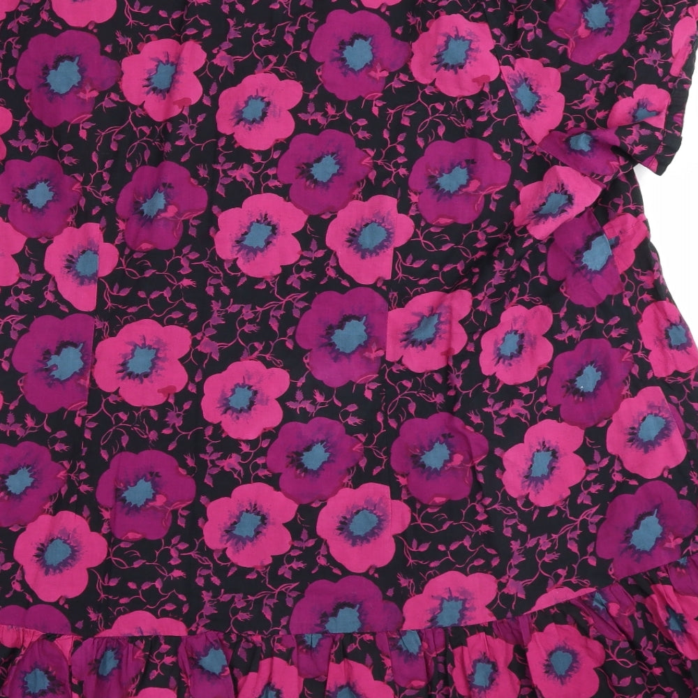 Evans Womens Purple Floral  Basic Button-Up Size 28