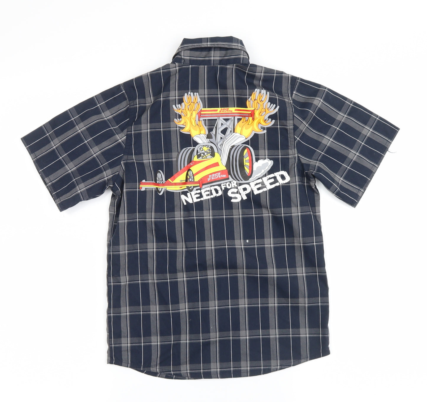 No Fear Boys Black Plaid  Basic Button-Up Size 5-6 Years  - need for speed