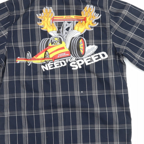 No Fear Boys Black Plaid  Basic Button-Up Size 5-6 Years  - need for speed