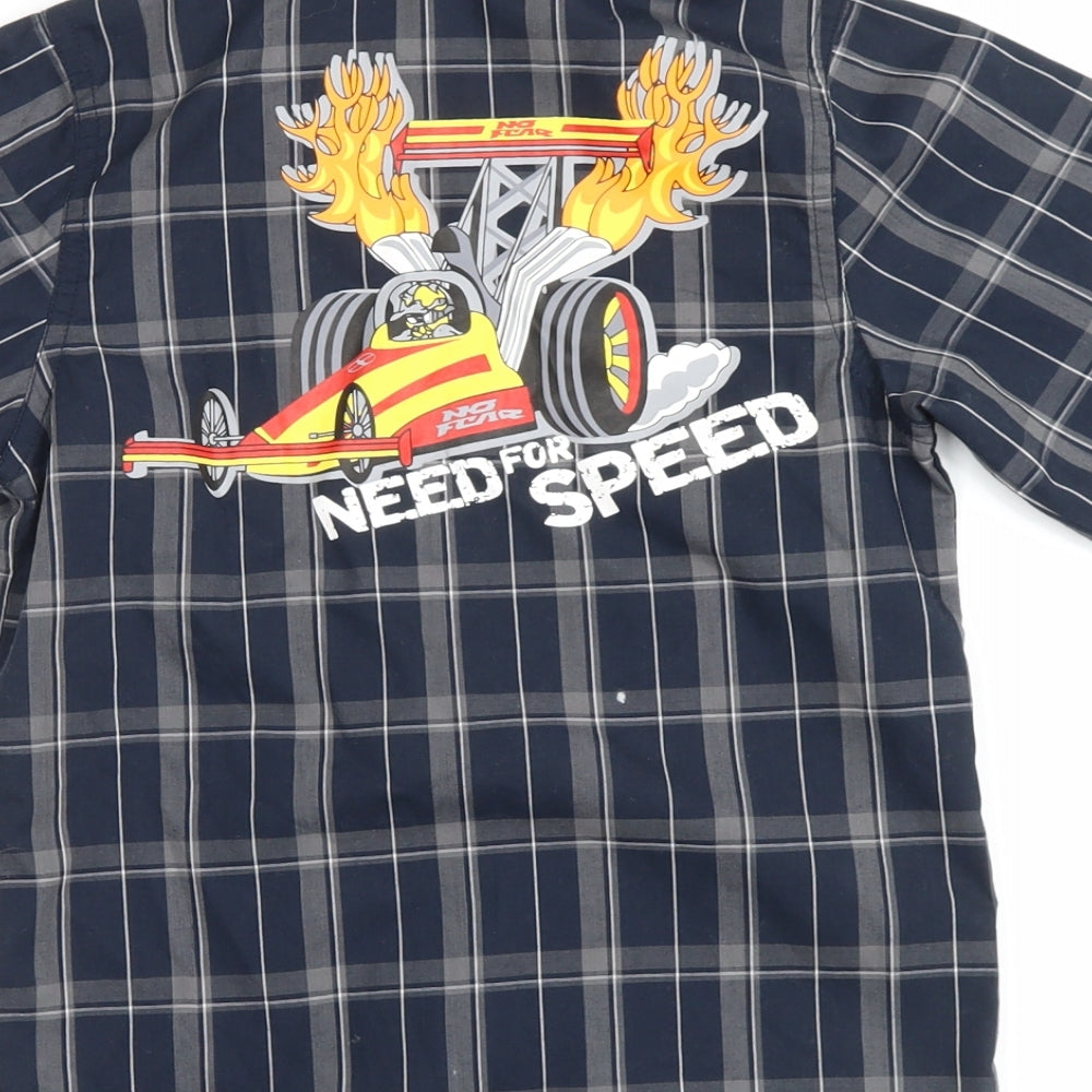 No Fear Boys Black Plaid  Basic Button-Up Size 5-6 Years  - need for speed