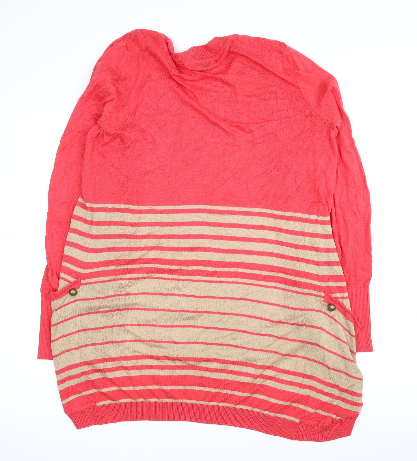 atmoshere Womens Red Striped  Cardigan Jumper Size 12