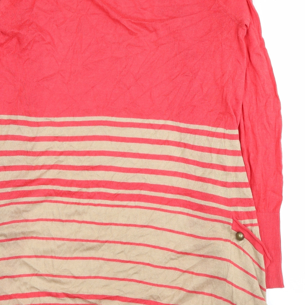 atmoshere Womens Red Striped  Cardigan Jumper Size 12