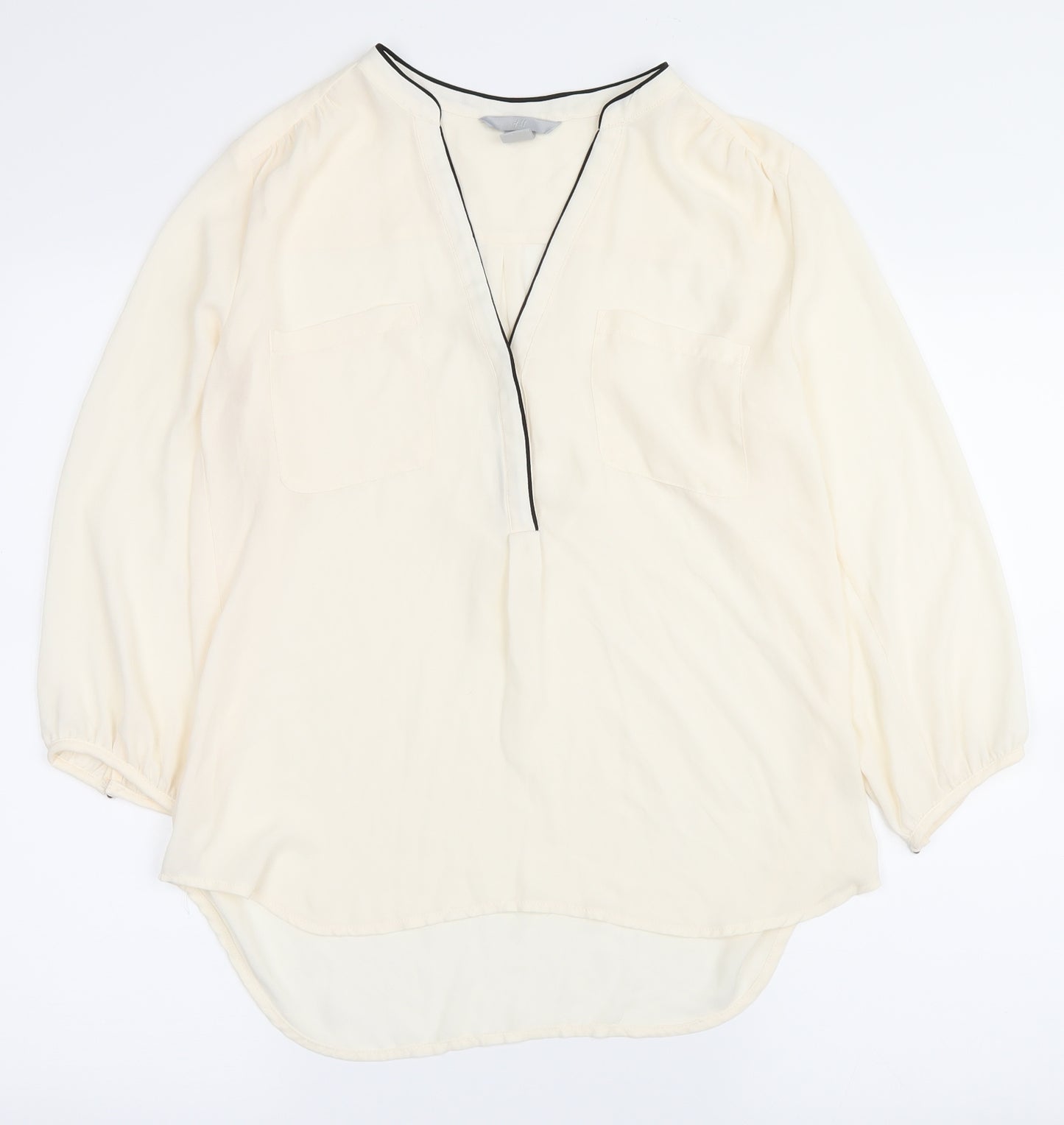 H&M Womens White   Basic Button-Up Size 8