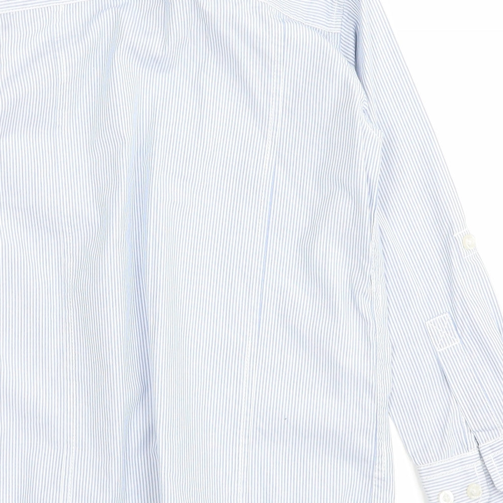 JCJ Boys Blue Striped  Basic Button-Up Size 7 Years