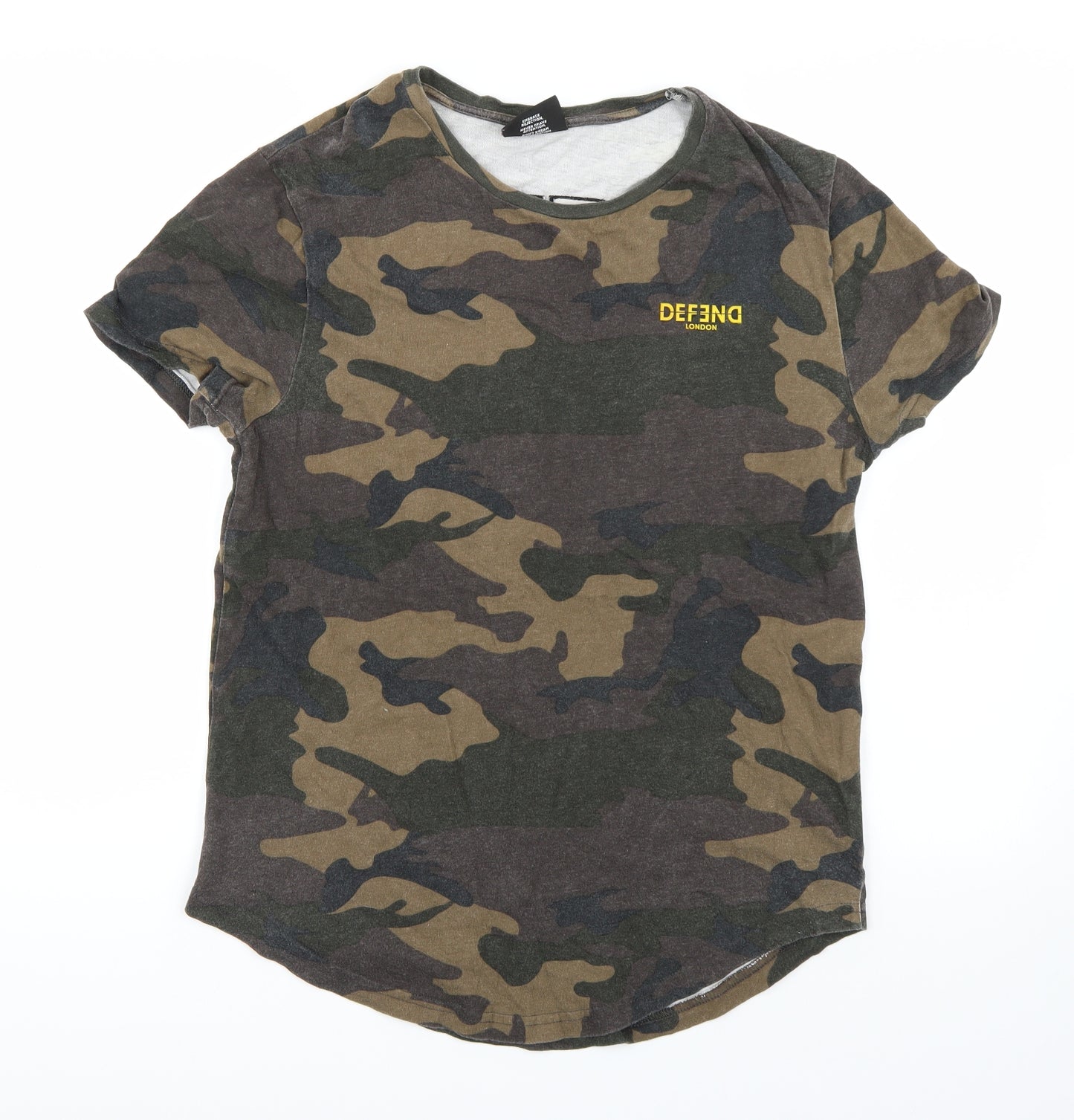 Defending Mens Green Camouflage   T-Shirt Size M