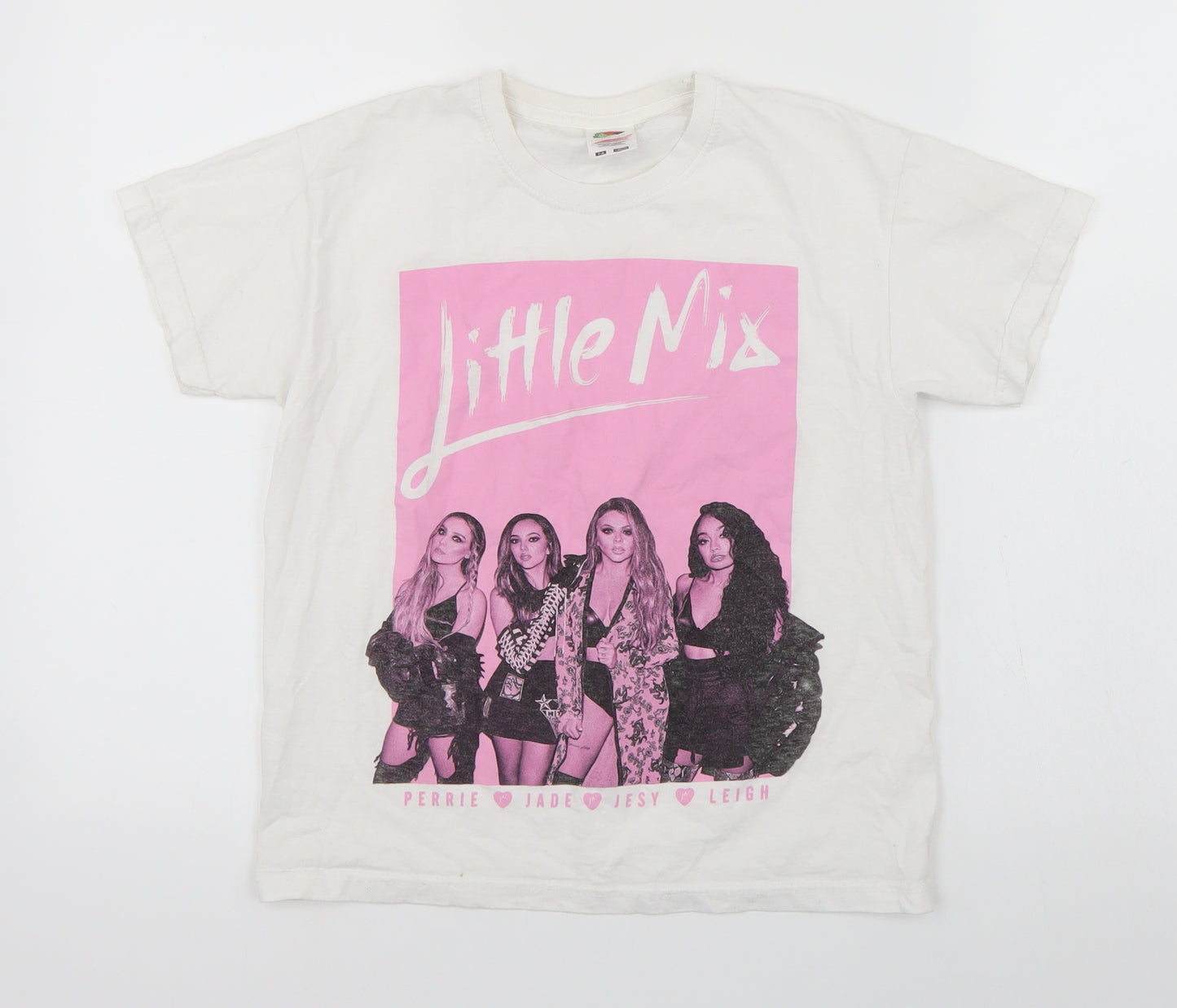 Fruit of the Loom Girls White   Basic T-Shirt Size 7-8 Years  - Little Mix