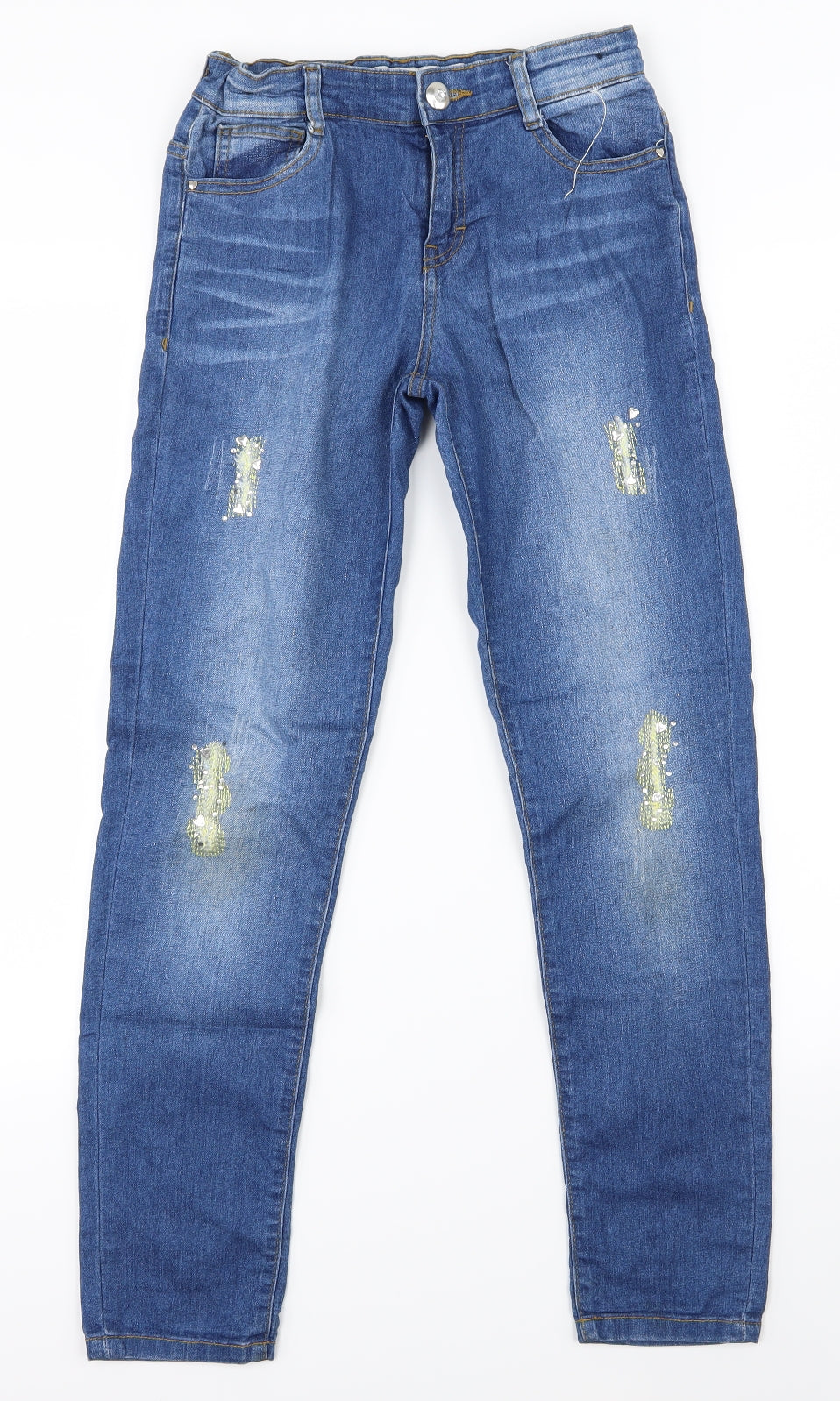 Denim co Girls Blue   Straight Jeans Size 11-12 Years - hearts