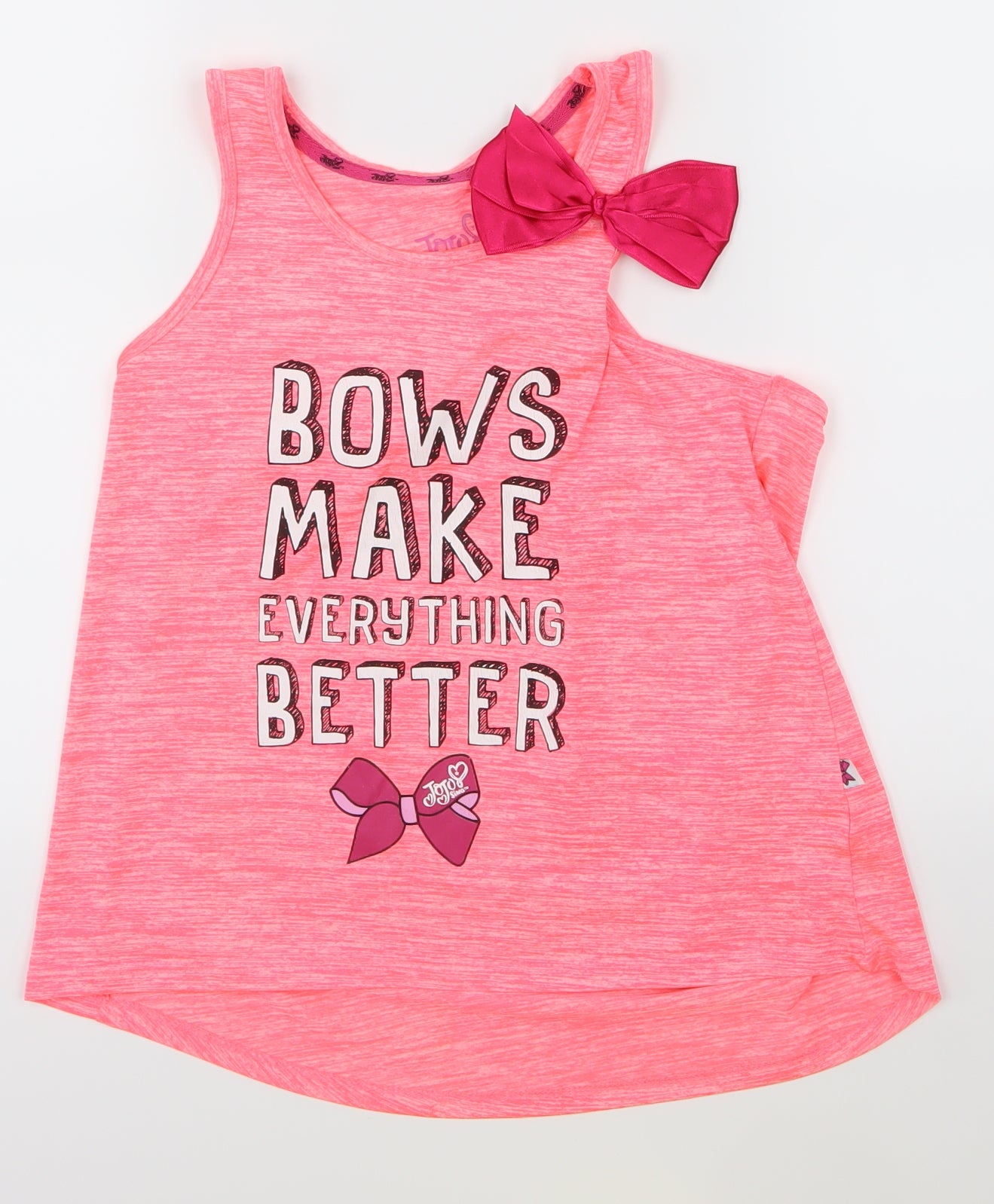 Jojo Siwa Girls Pink   Basic Tank Size 12-13 Years  - Bows make everything better