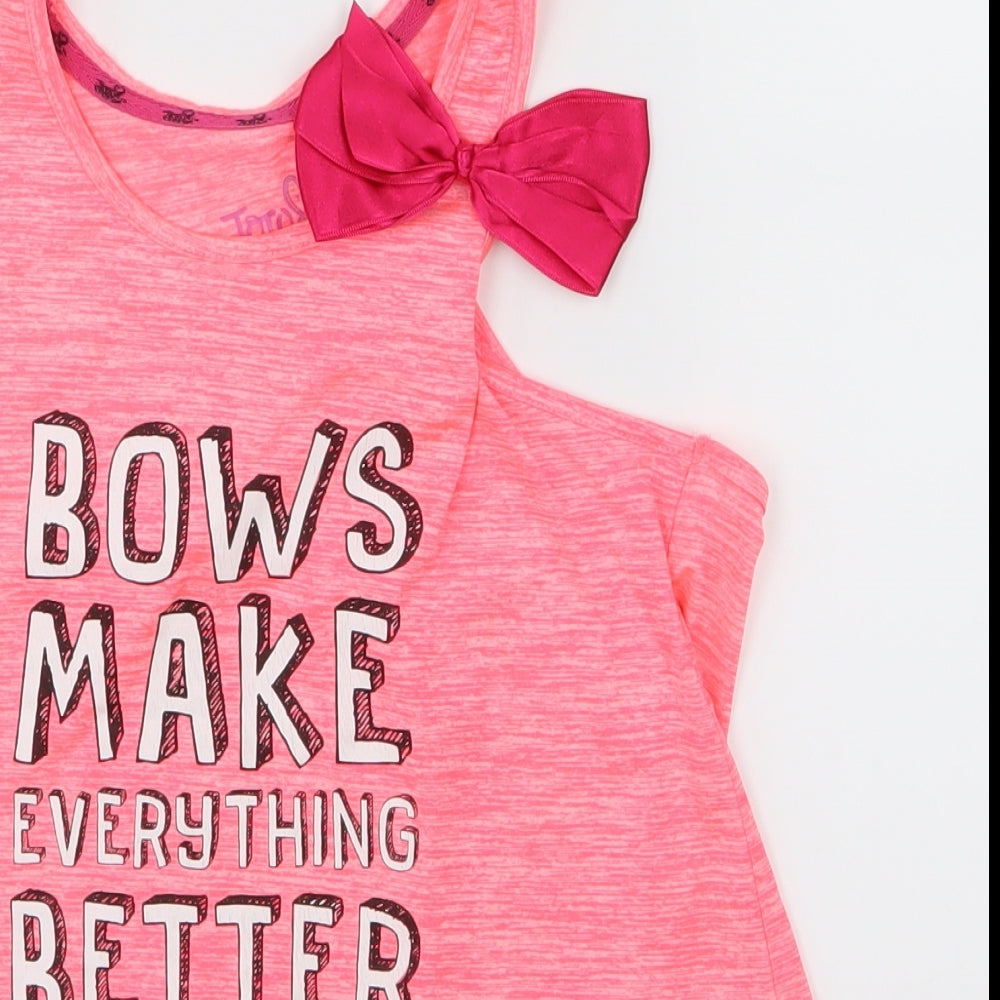 Jojo Siwa Girls Pink   Basic Tank Size 12-13 Years  - Bows make everything better