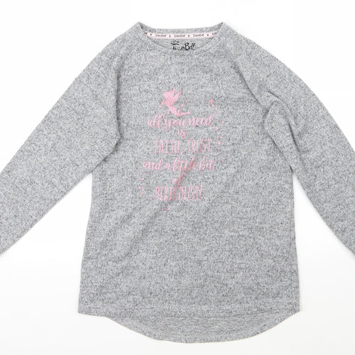 Tinkerbell Girls Grey   Pullover Jumper Size 12-13 Years  - pixie dust