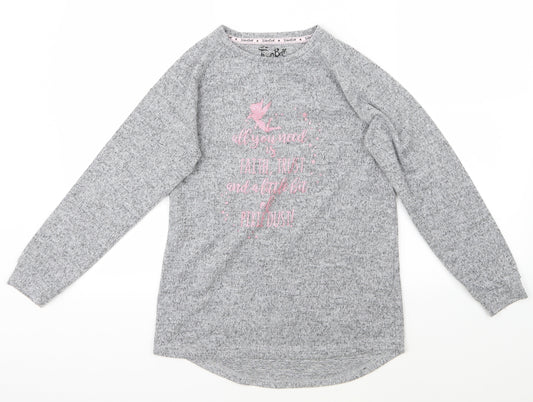 Tinkerbell Girls Grey   Pullover Jumper Size 12-13 Years  - pixie dust