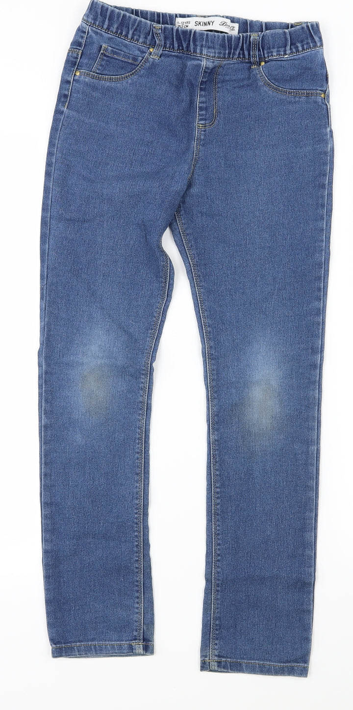 Denim co Girls Blue Skinny Jeans Size 11-12 Years