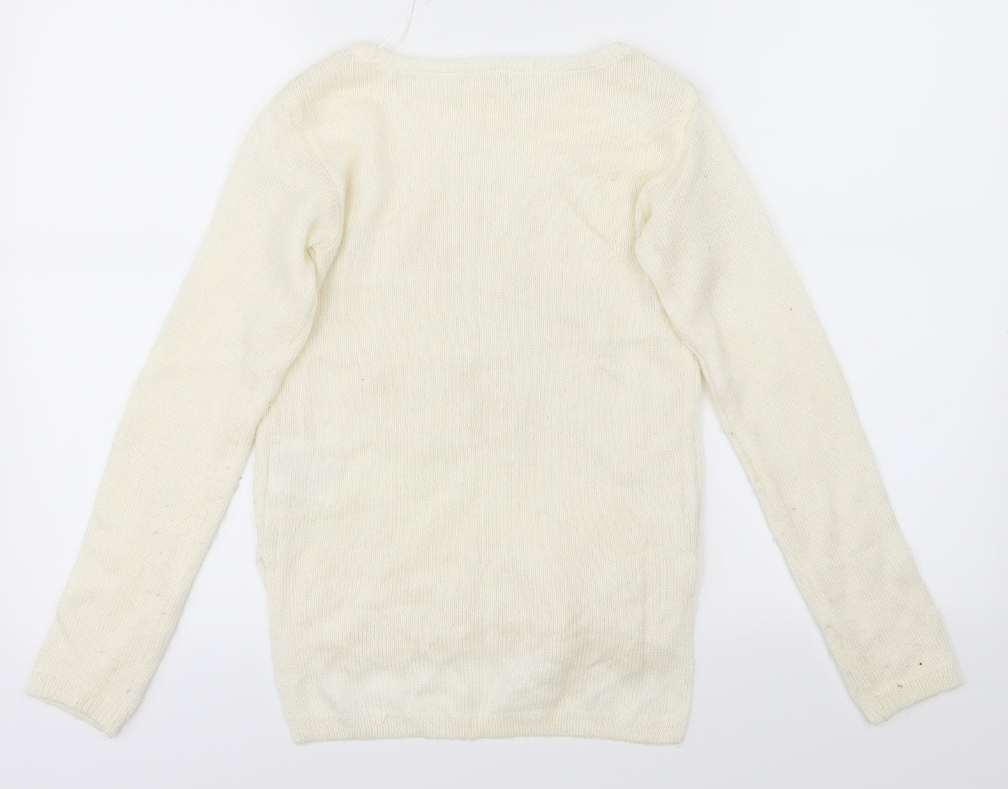 H&M Girls White   Pullover Jumper Size 11-12 Years  - wonder