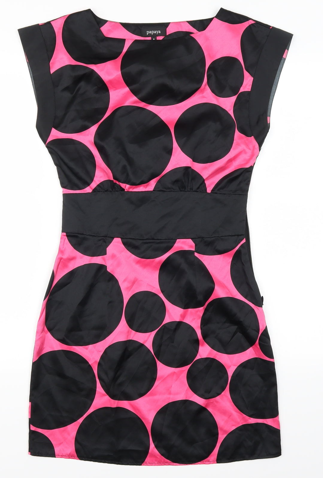 Papaya Womens Black Polka Dot  A-Line  Size 8