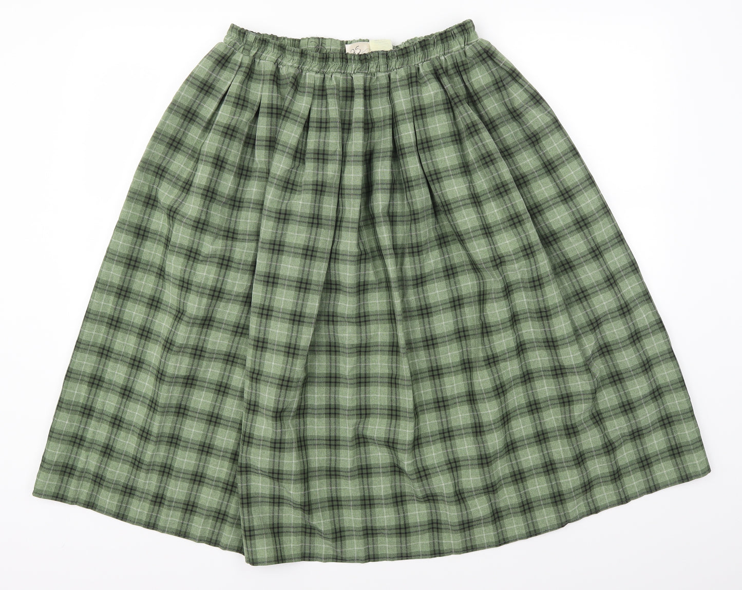Bon Marche Womens Green Plaid  Swing Skirt Size 14