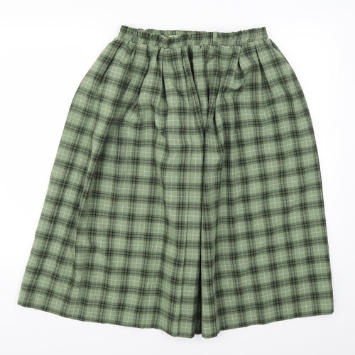 Bon Marche Womens Green Plaid  Swing Skirt Size 14