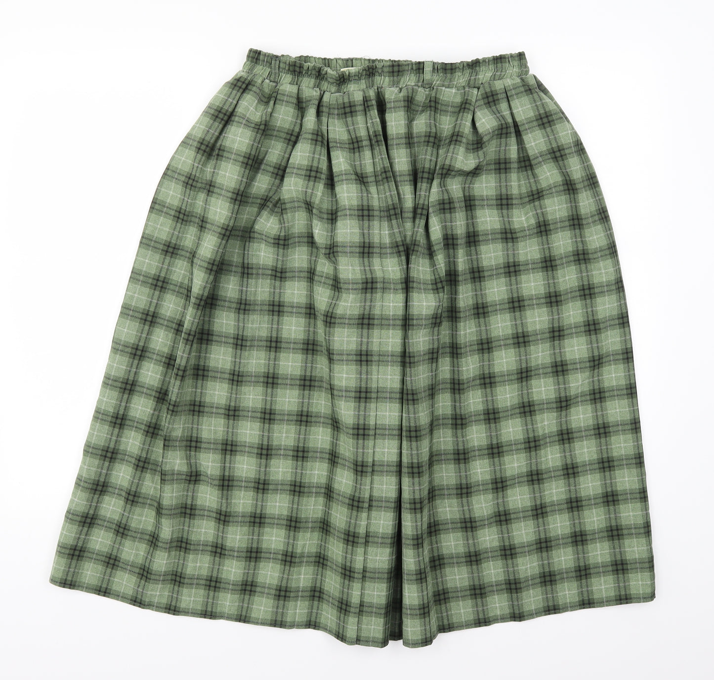 Bon Marche Womens Green Plaid  Swing Skirt Size 14