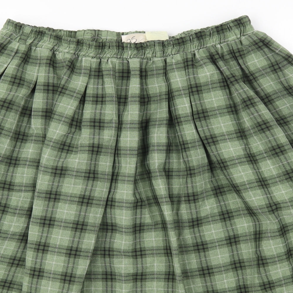Bon Marche Womens Green Plaid  Swing Skirt Size 14