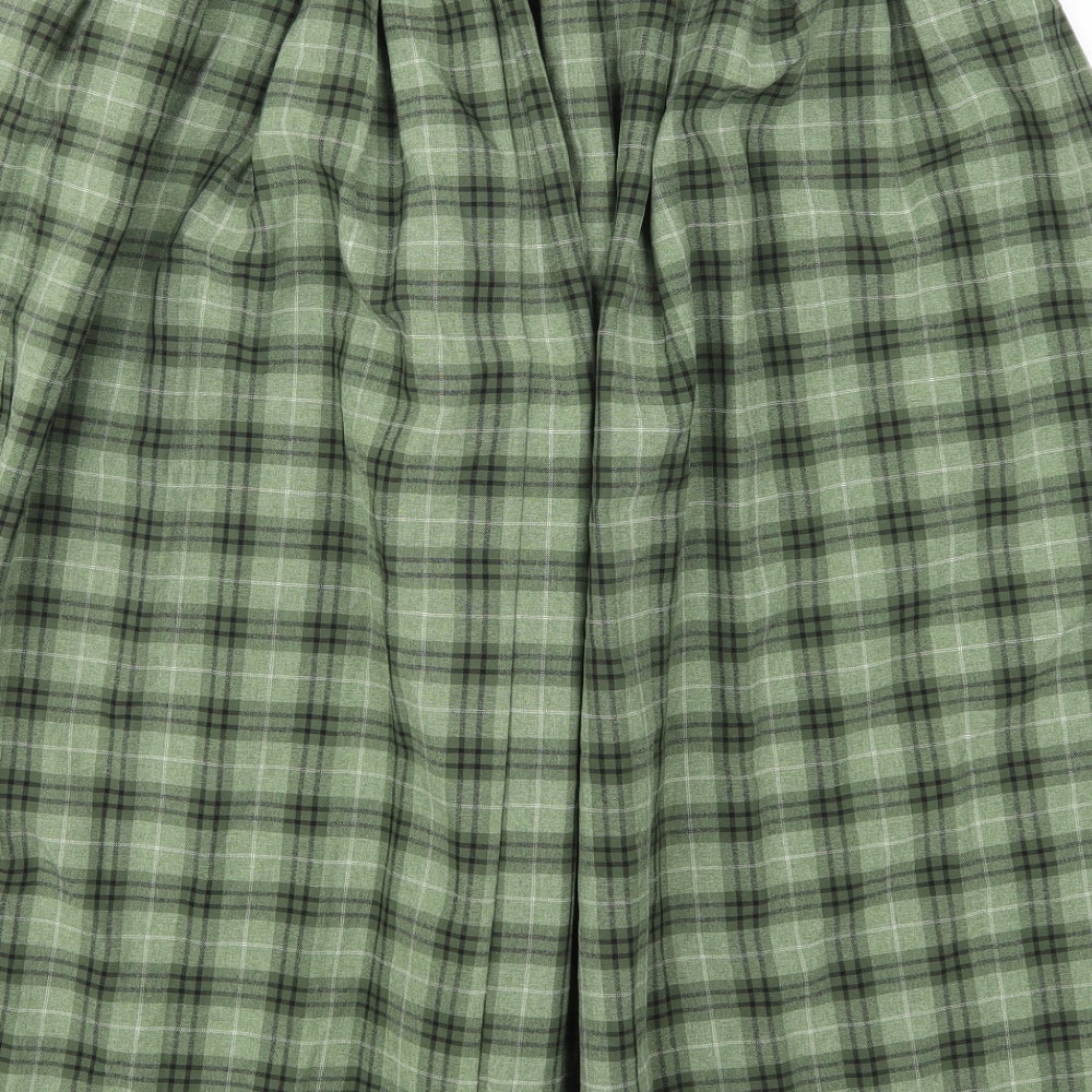 Bon Marche Womens Green Plaid  Swing Skirt Size 14