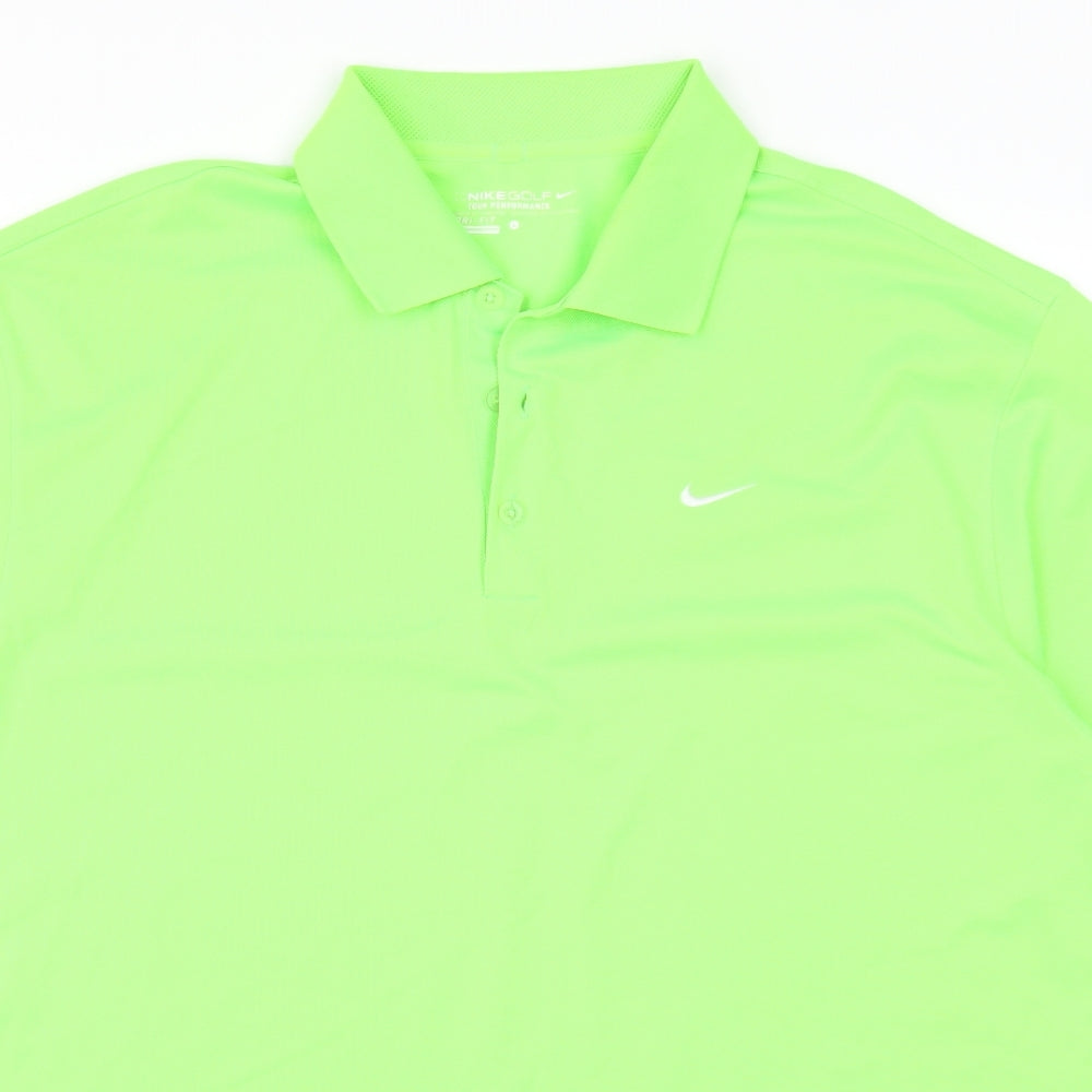 Nike Mens Green    Polo Size L  - fluro