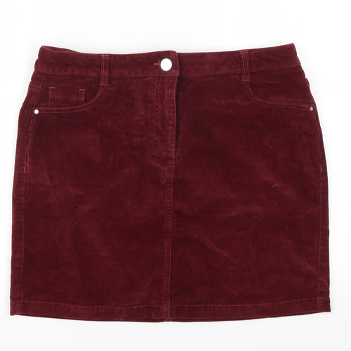 Dorothy Perkins Womens Red  Corduroy A-Line Skirt Size 12