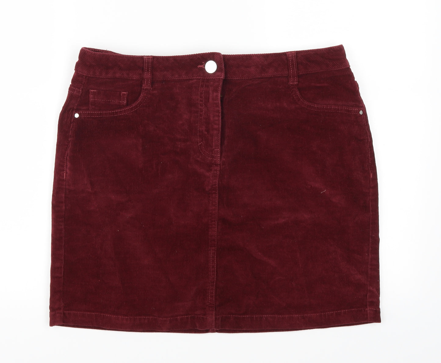 Dorothy Perkins Womens Red  Corduroy A-Line Skirt Size 12