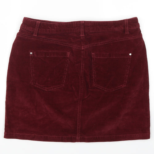 Dorothy Perkins Womens Red  Corduroy A-Line Skirt Size 12