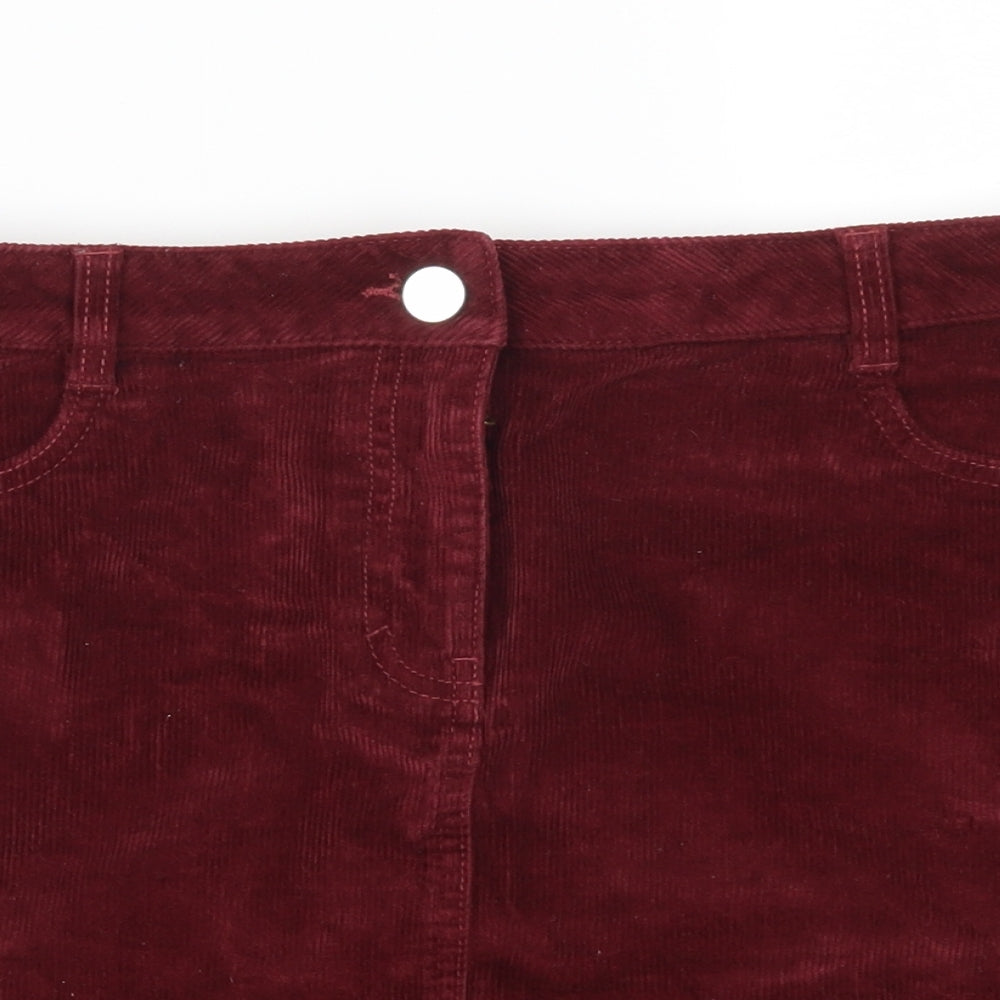 Dorothy Perkins Womens Red  Corduroy A-Line Skirt Size 12