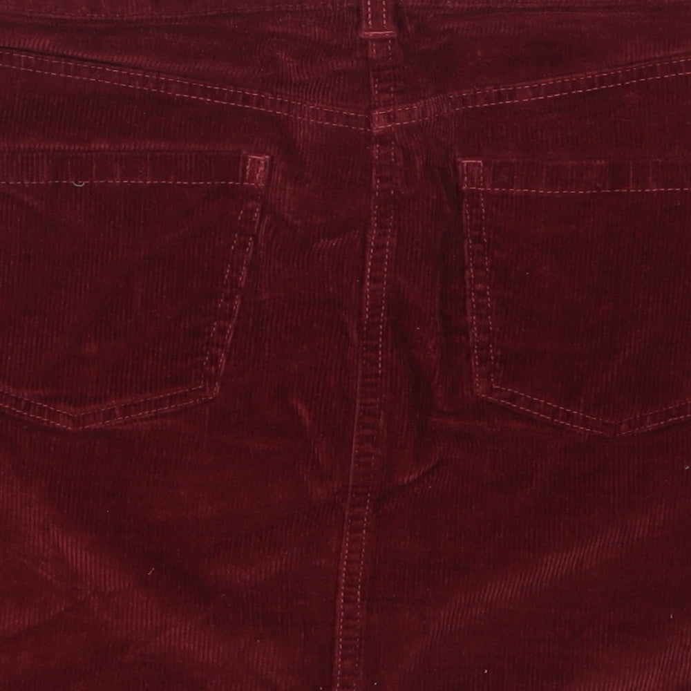 Dorothy Perkins Womens Red  Corduroy A-Line Skirt Size 12