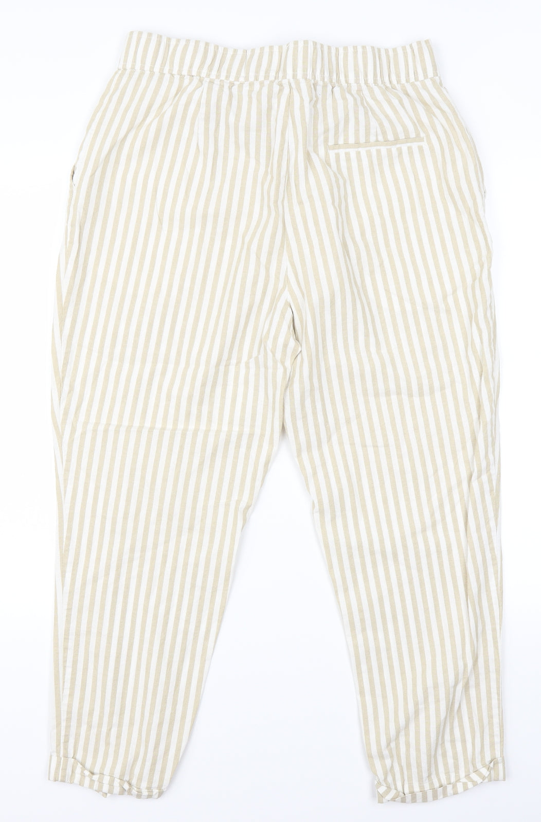 Zara Womens Beige Striped  Trousers  Size L L24 in