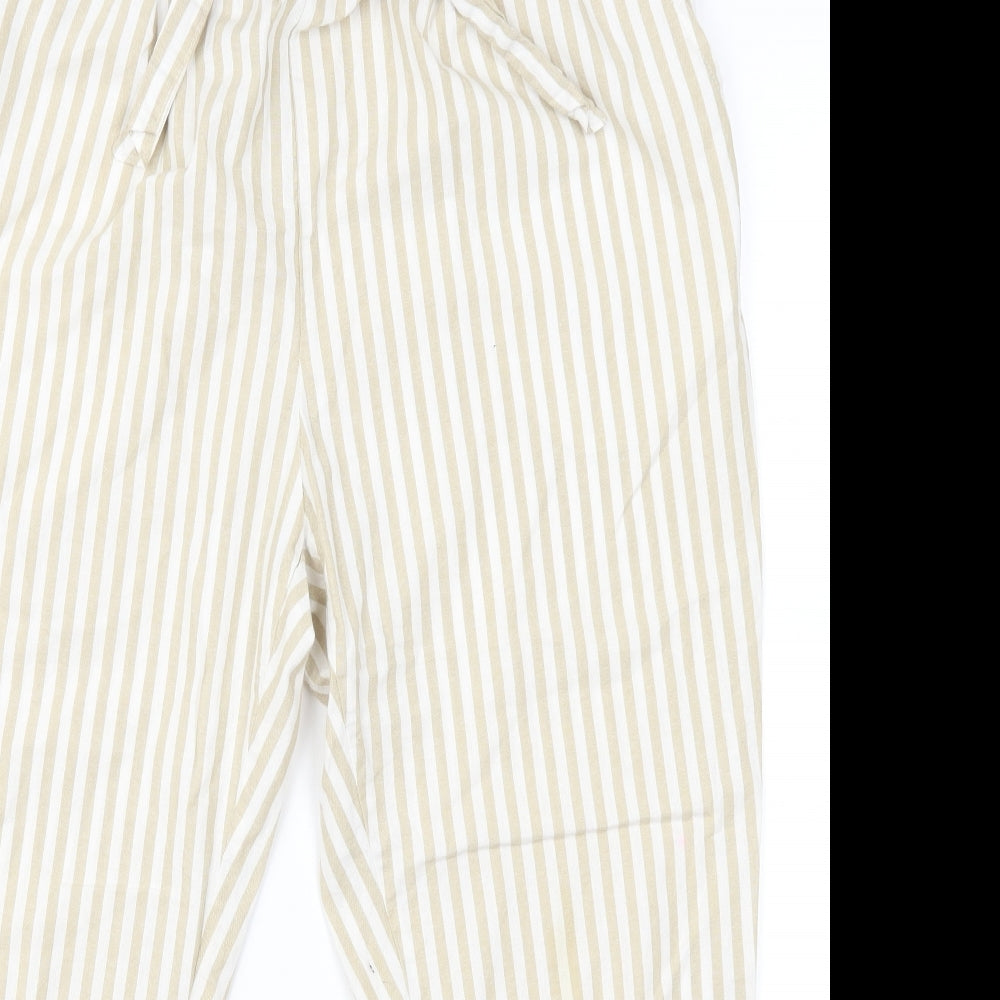 Zara Womens Beige Striped  Trousers  Size L L24 in