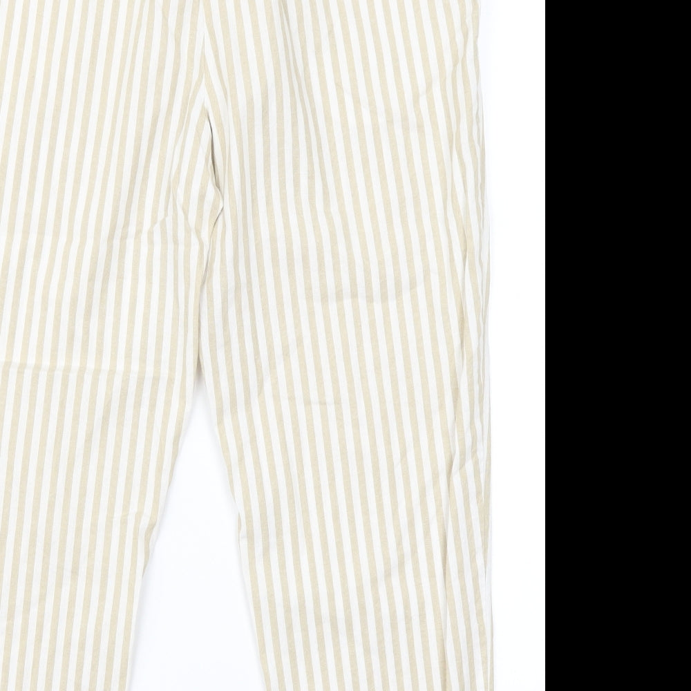Zara Womens Beige Striped  Trousers  Size L L24 in